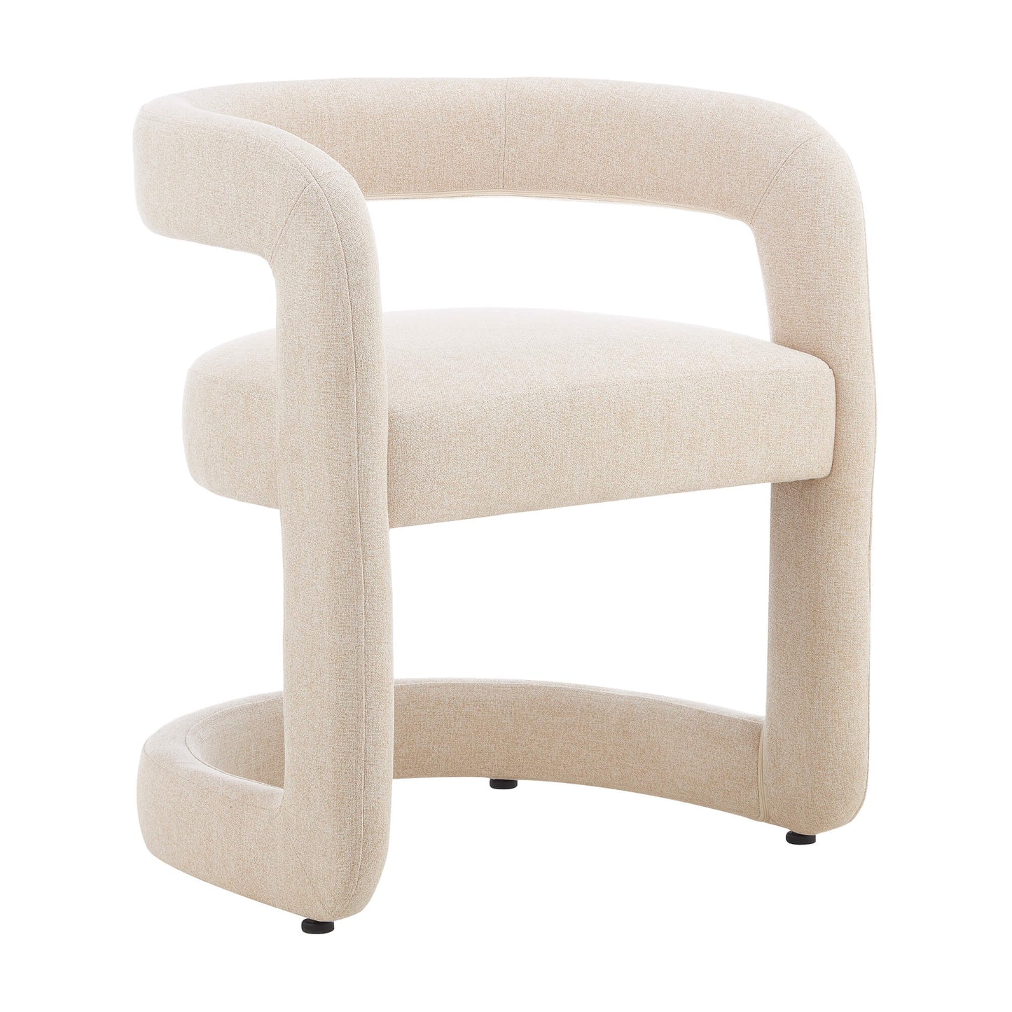 Parkview | Sand Olive Linen Fabric Mid Century Dining Chairs With Arms | Sand