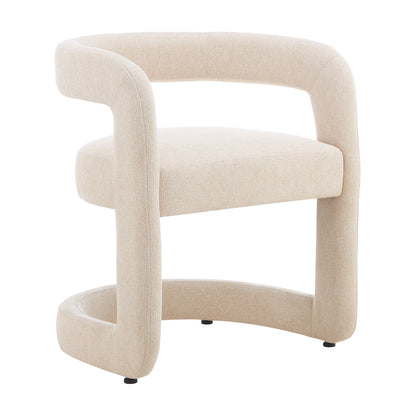 Parkview | Sand Olive Linen Fabric Mid Century Dining Chairs With Arms | Sand