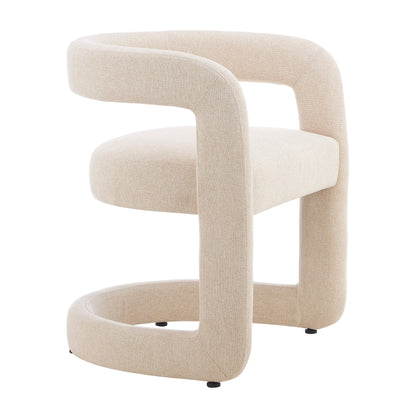 Parkview | Sand Olive Linen Fabric Mid Century Dining Chairs With Arms | Sand