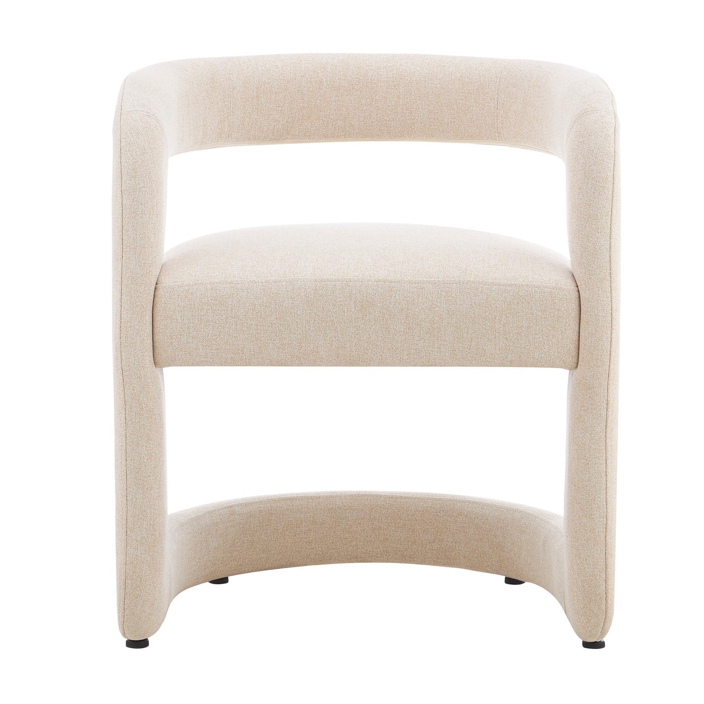 Parkview | Sand Olive Linen Fabric Mid Century Dining Chairs With Arms | Sand