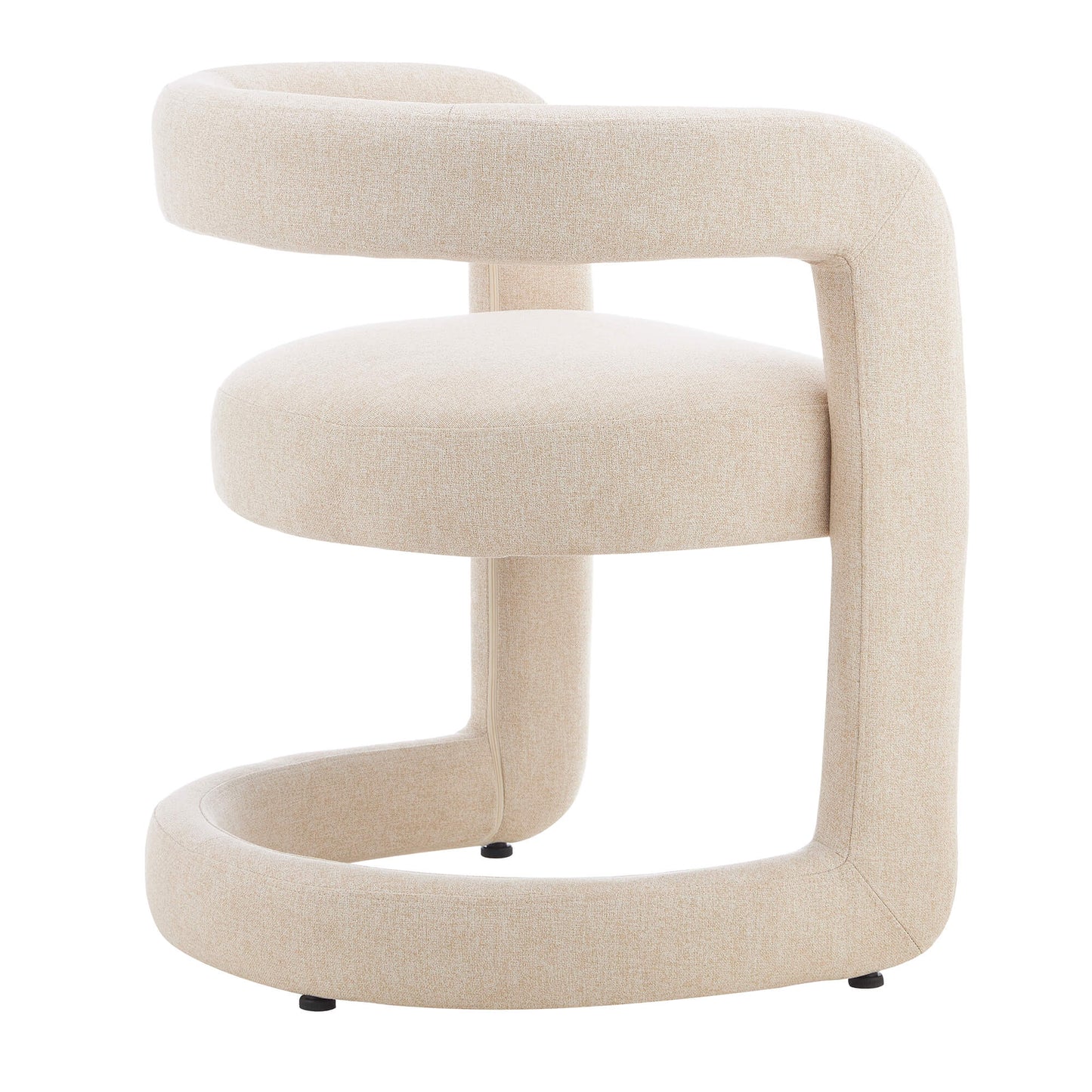 Parkview | Sand Olive Linen Fabric Mid Century Dining Chairs With Arms | Sand