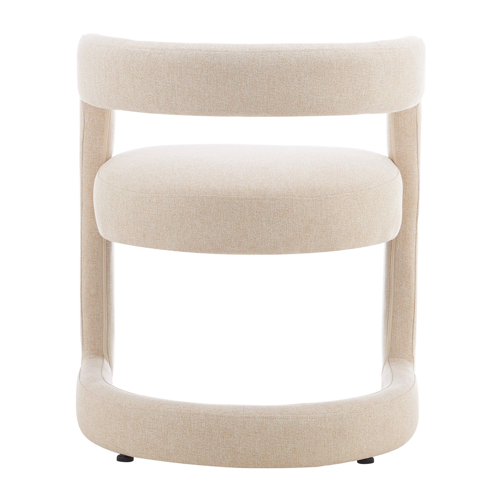Parkview | Sand Olive Linen Fabric Mid Century Dining Chairs With Arms | Sand
