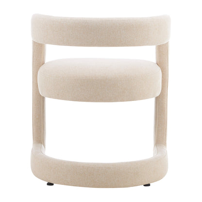 Parkview | Sand Olive Linen Fabric Mid Century Dining Chairs With Arms | Sand