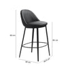 Pearce | Modern Black PU Leather Bar Stool