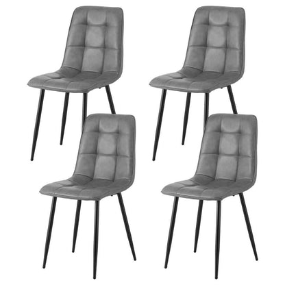 Pearce Modern Metal Grey PU Leather Dining Chairs | Grey
