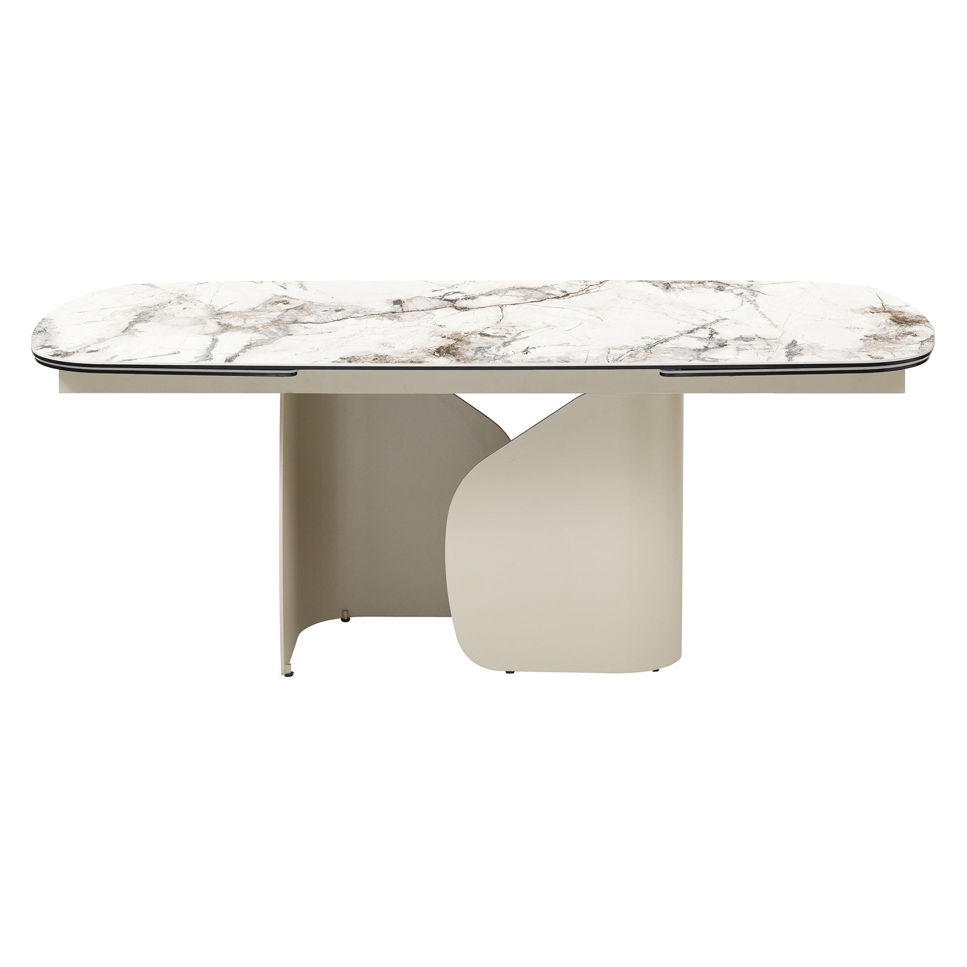 Pembroke | Marble Look Modern Ceramic 8 – 12 Person Extendable 2M Dining Table | White