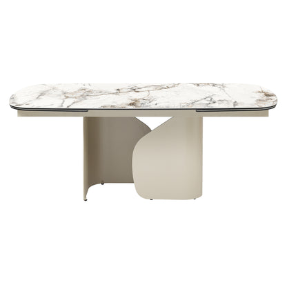 Pembroke | Marble Look Modern Ceramic 8 – 12 Person Extendable 2M Dining Table | White