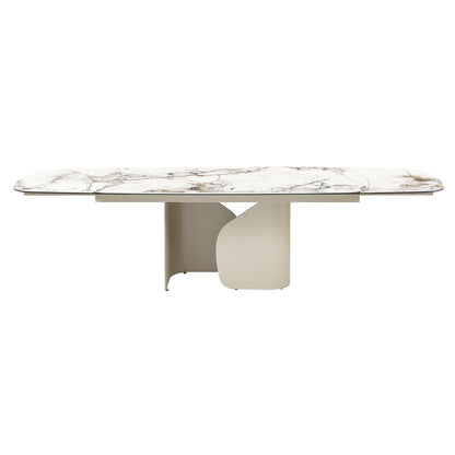 Pembroke | Marble Look Modern Ceramic 8 – 12 Person Extendable 2M Dining Table | White