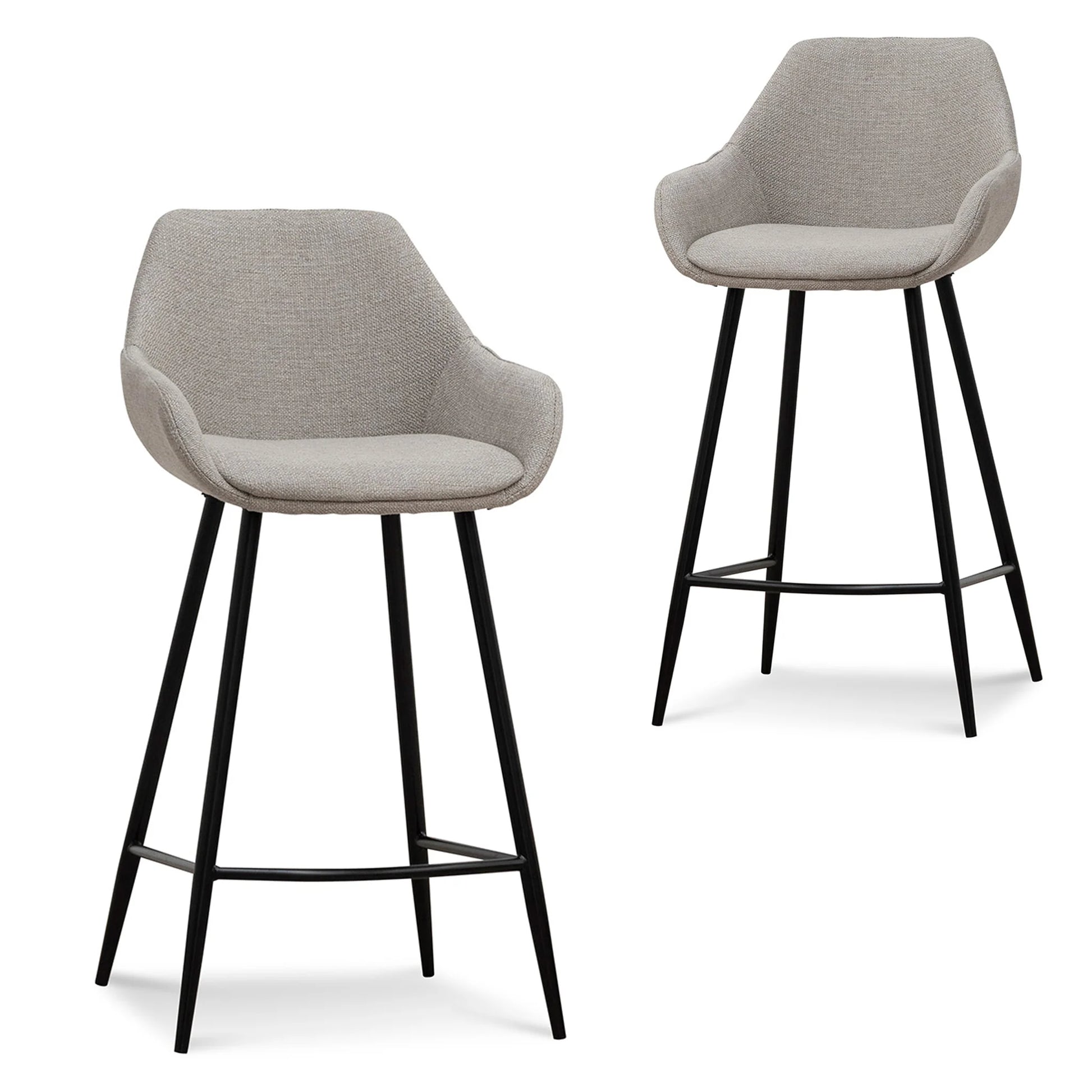 Pembroke | Modern PU Leather Velvet Fabric Bar Stools | Set Of 2