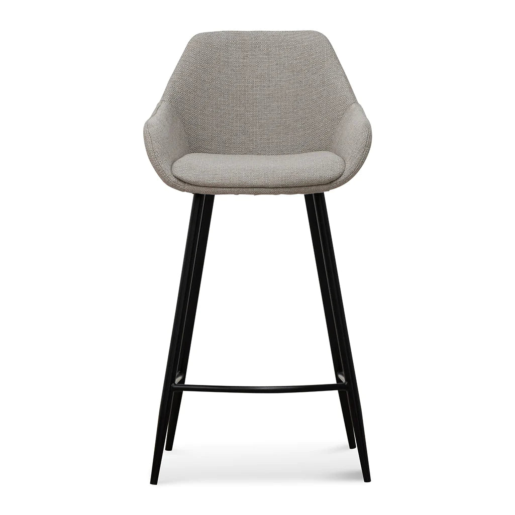 Pembroke | Modern PU Leather Velvet Fabric Bar Stools | Set Of 2