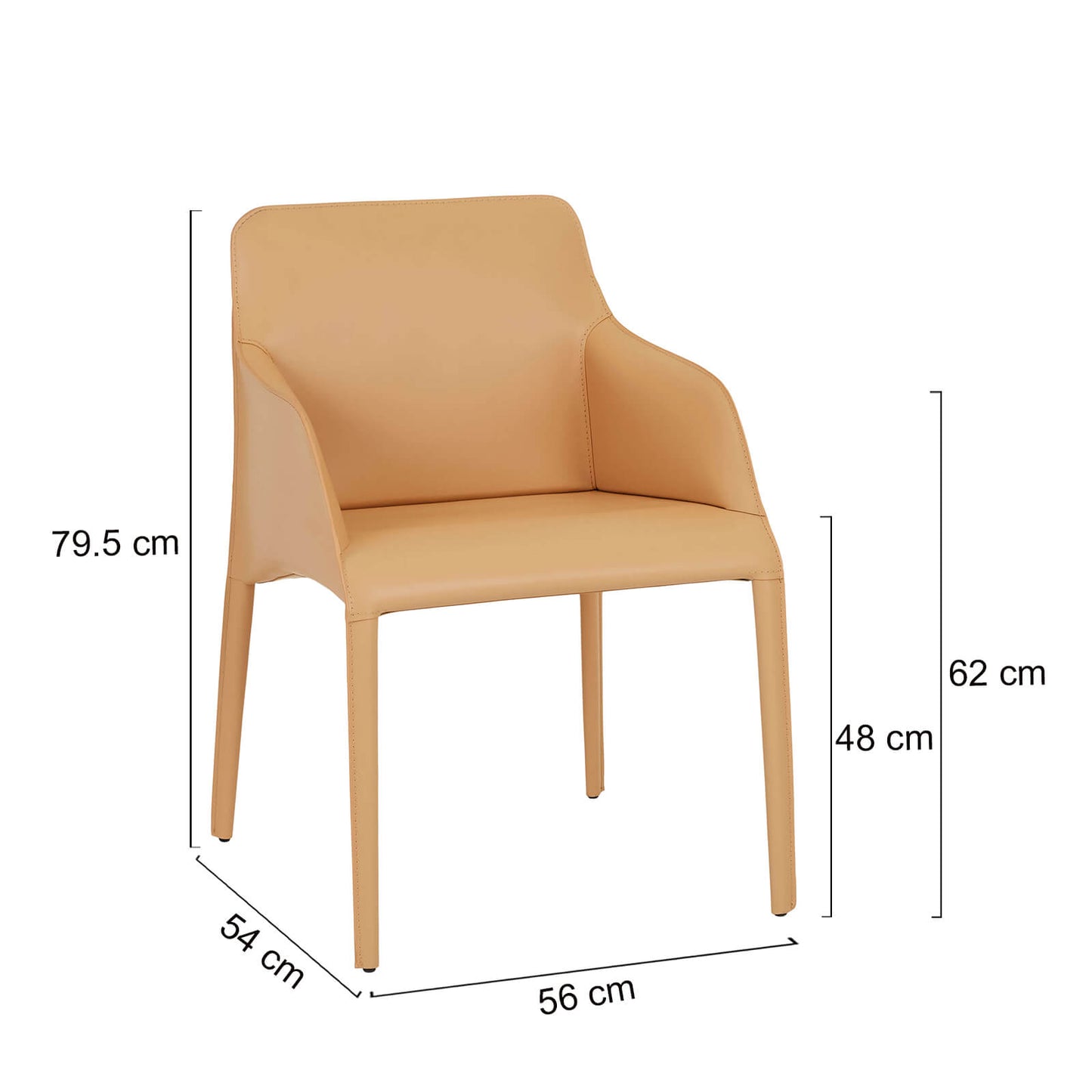 Percy | Contemporary Recycled Leather Dining Chair With Arms