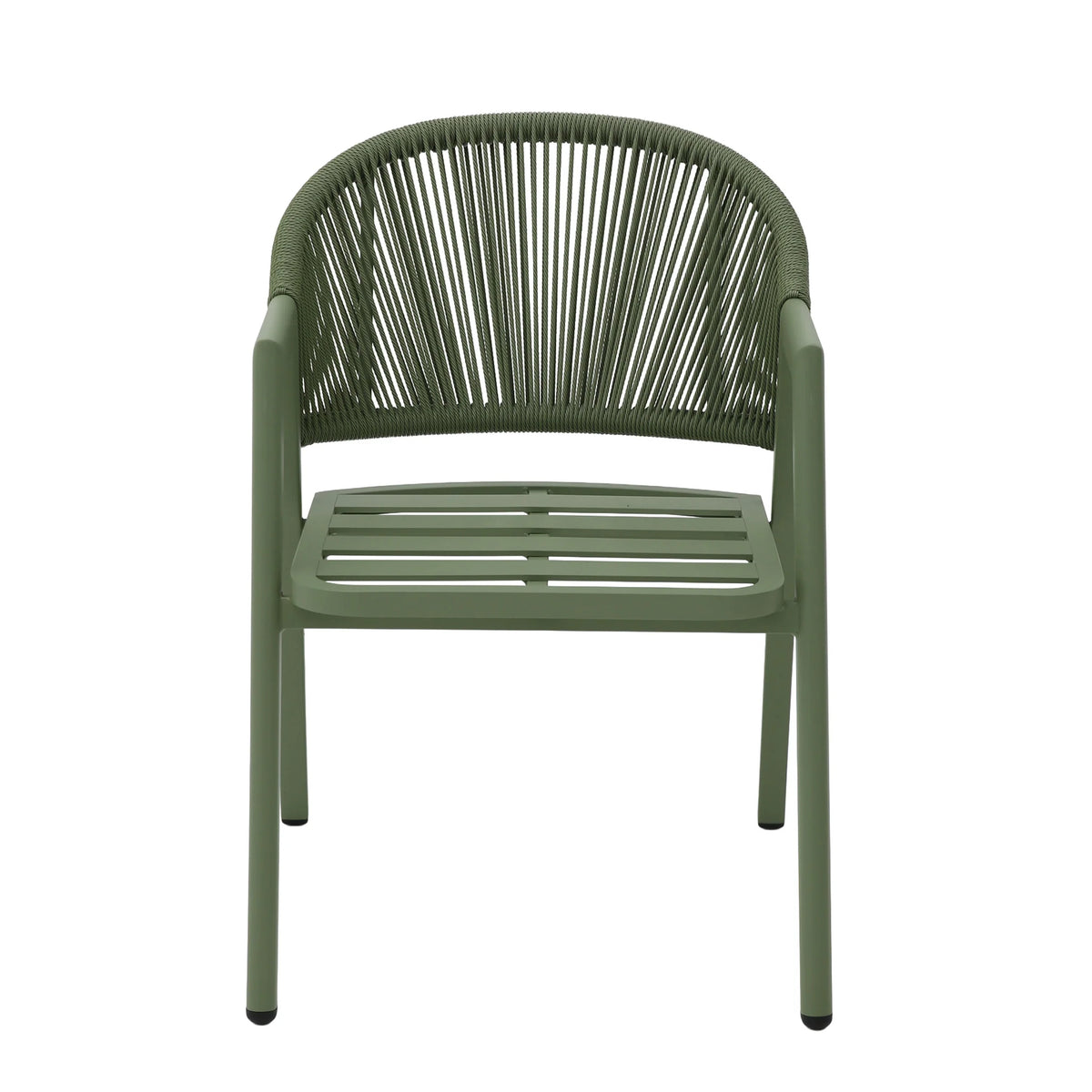 Pine View | Coastal Metal Sand Green Dark Grey Rattan Dining Chairs With Arms | Set Of 2