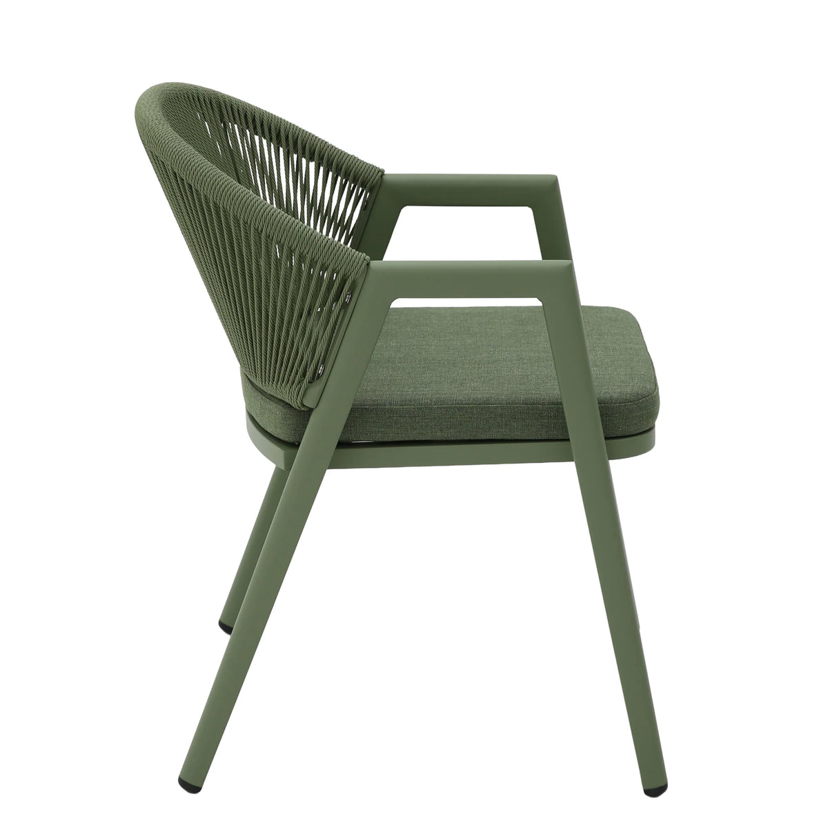 Pine View | Coastal Metal Sand Green Dark Grey Rattan Dining Chairs With Arms | Set Of 2