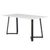 Portland | Metal White Tempered Glass 6 Seater Rectangular Dining Table
