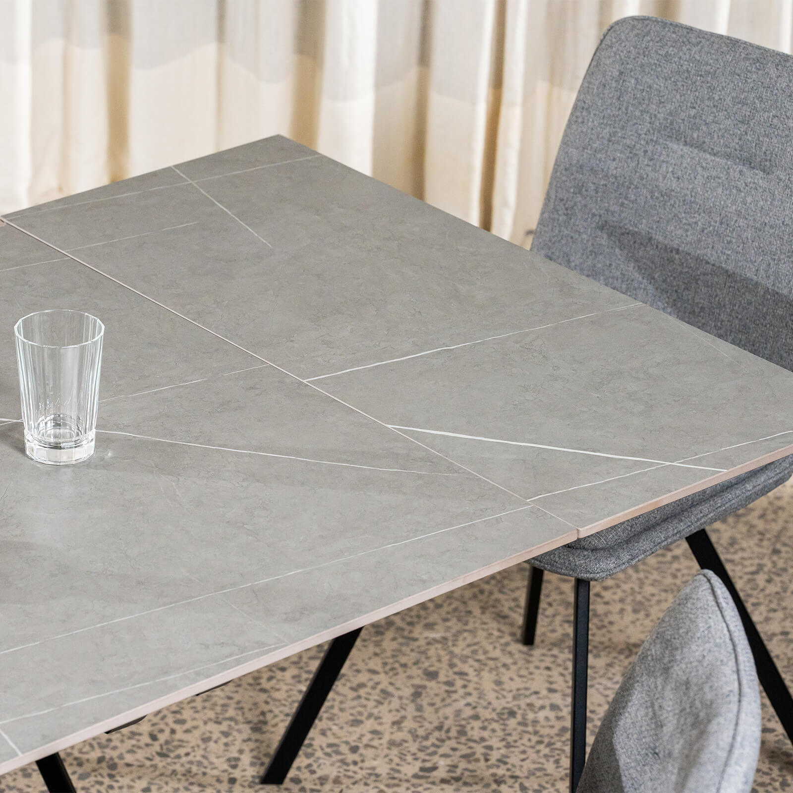 Regency | Contemporary Grey White Ceramic 6 - 8 Extension Dining Table | Grey