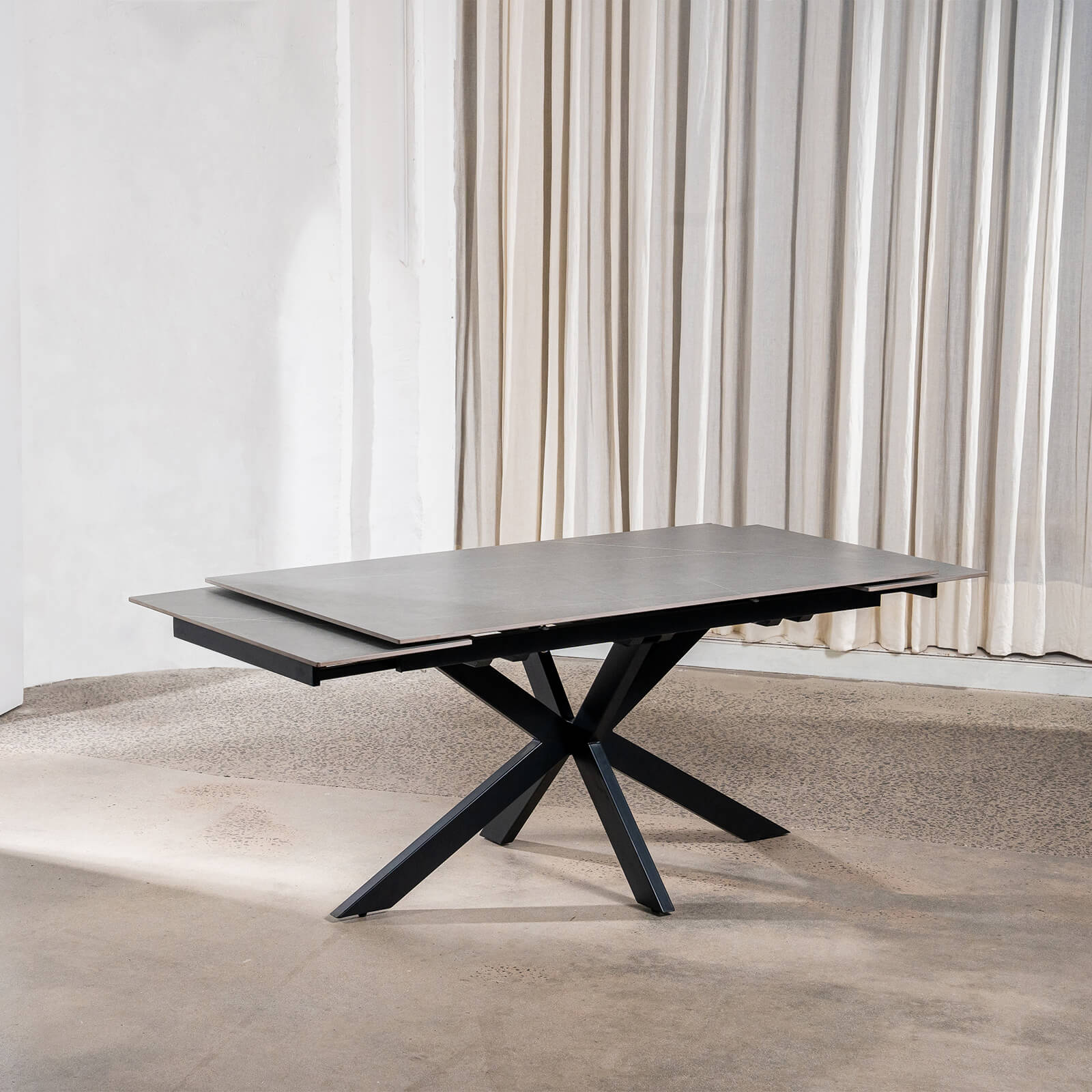 Regency | Contemporary Grey White Ceramic 6 - 8 Extension Dining Table | Grey