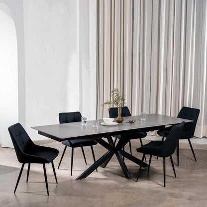 Regency | Contemporary Grey White Ceramic 6 - 8 Extension Dining Table | Grey