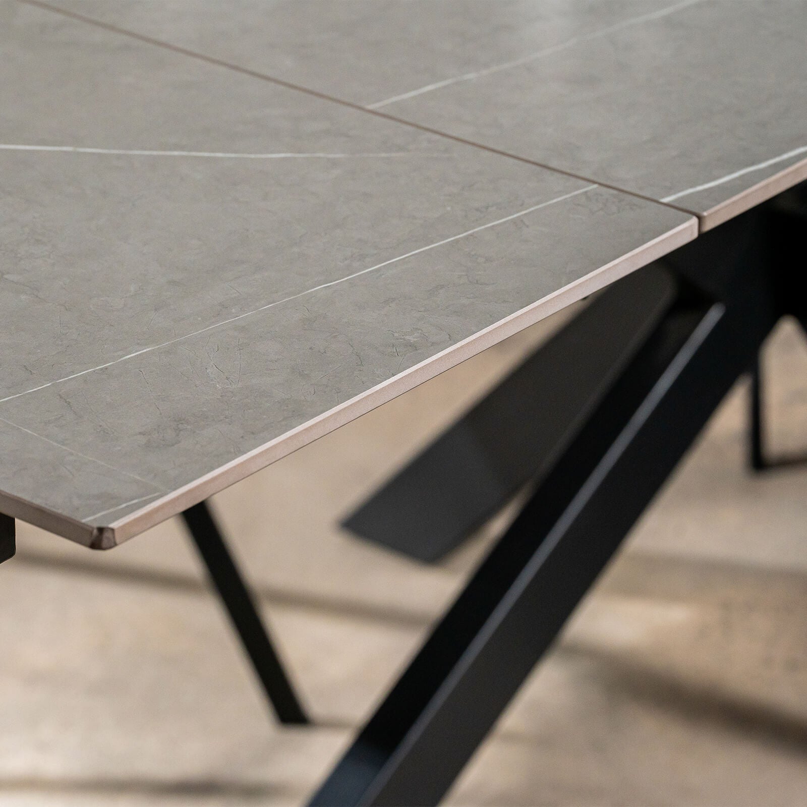 Regency | Contemporary Grey White Ceramic 6 - 8 Extension Dining Table | Grey