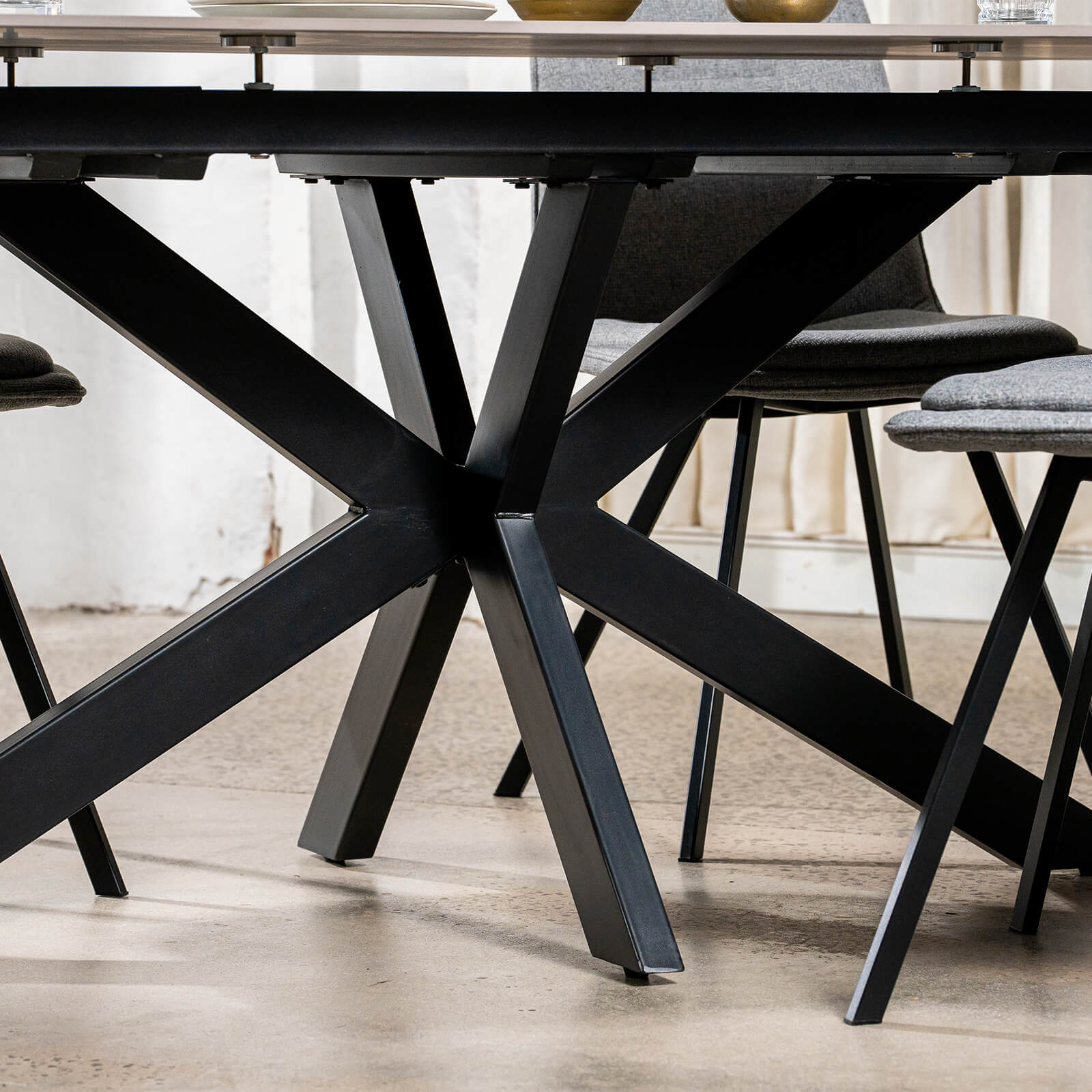 Regency | Contemporary Grey White Ceramic 6 - 8 Extension Dining Table | Grey