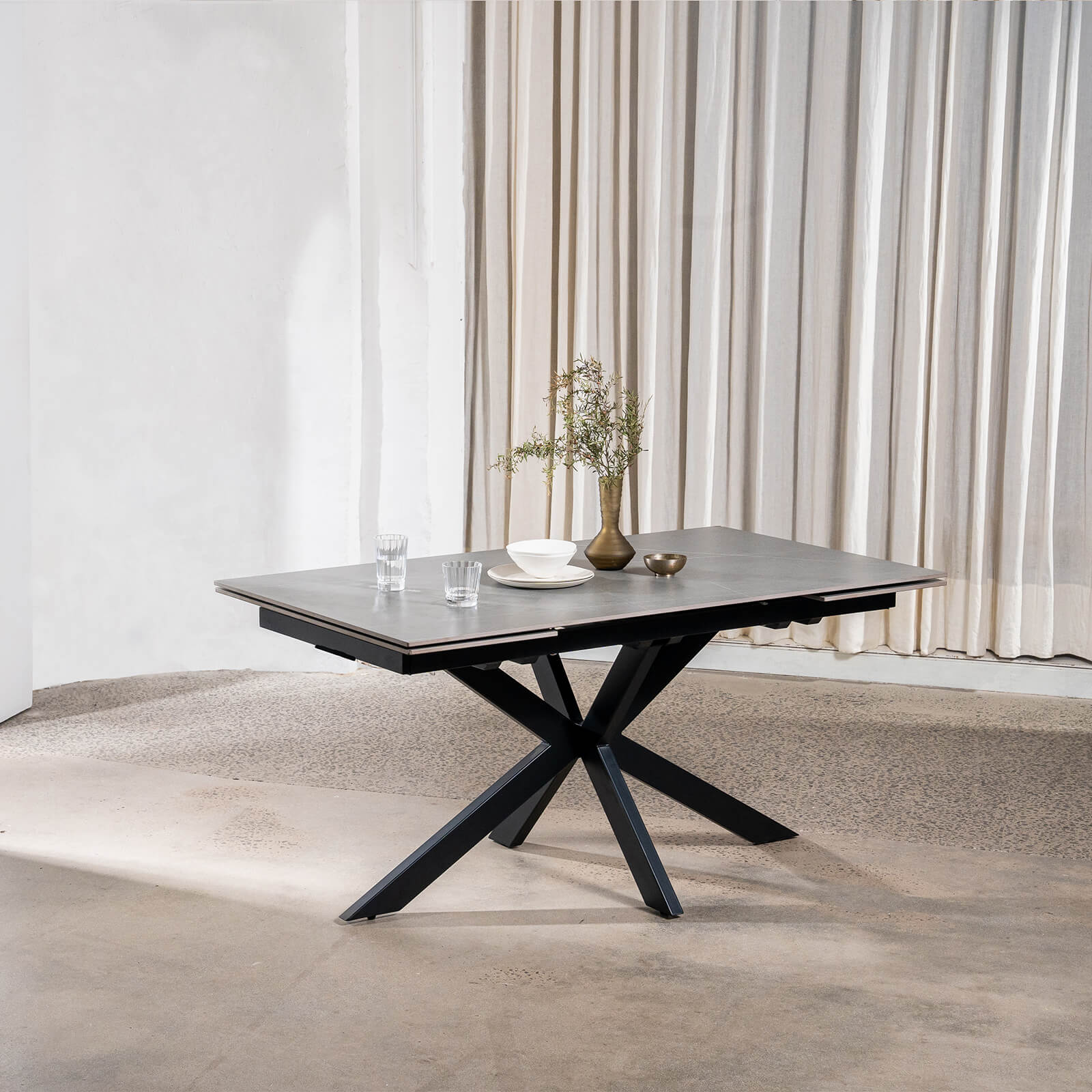 Regency | Contemporary Grey White Ceramic 6 - 8 Extension Dining Table | Grey