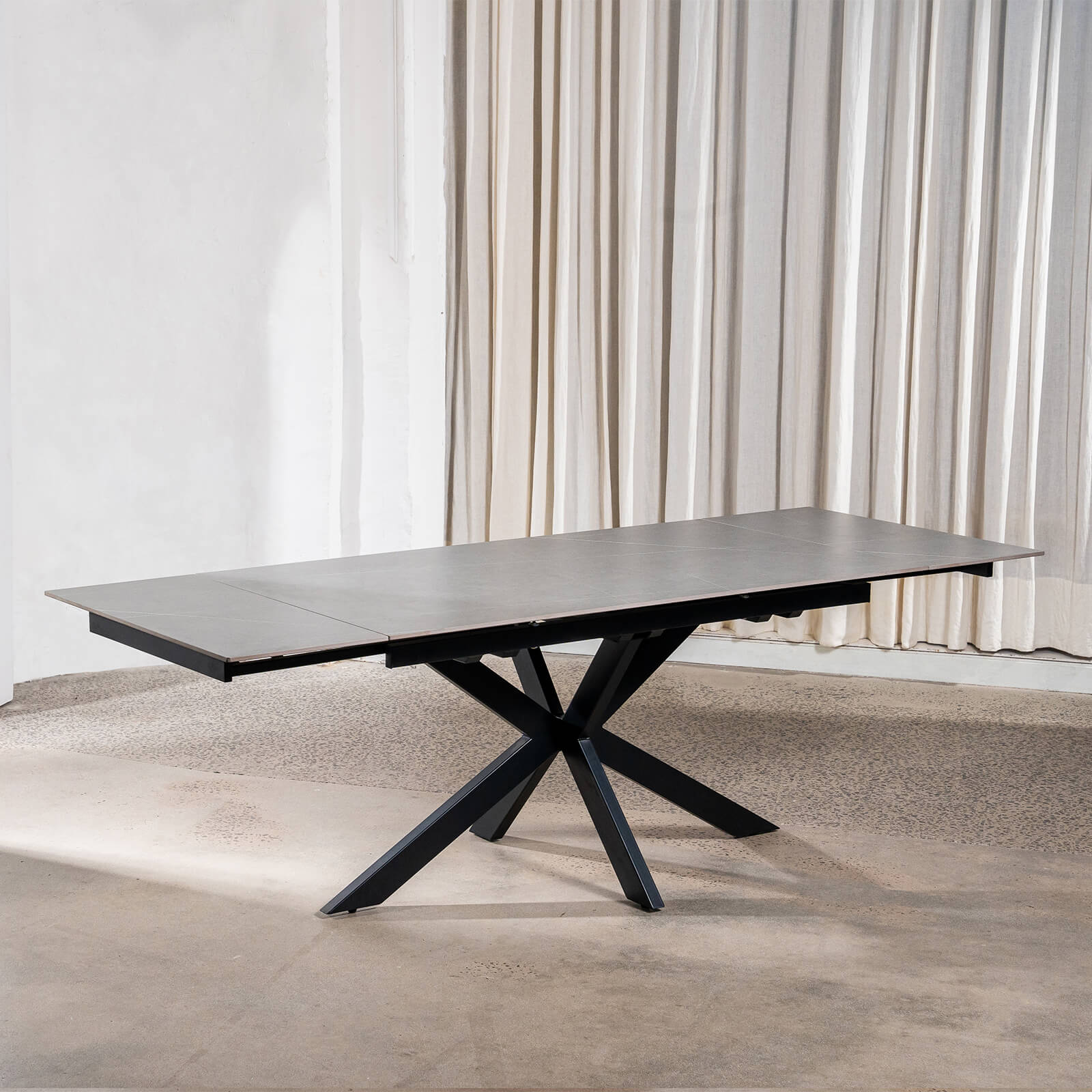 Regency | Contemporary Grey White Ceramic 6 - 8 Extension Dining Table | Grey