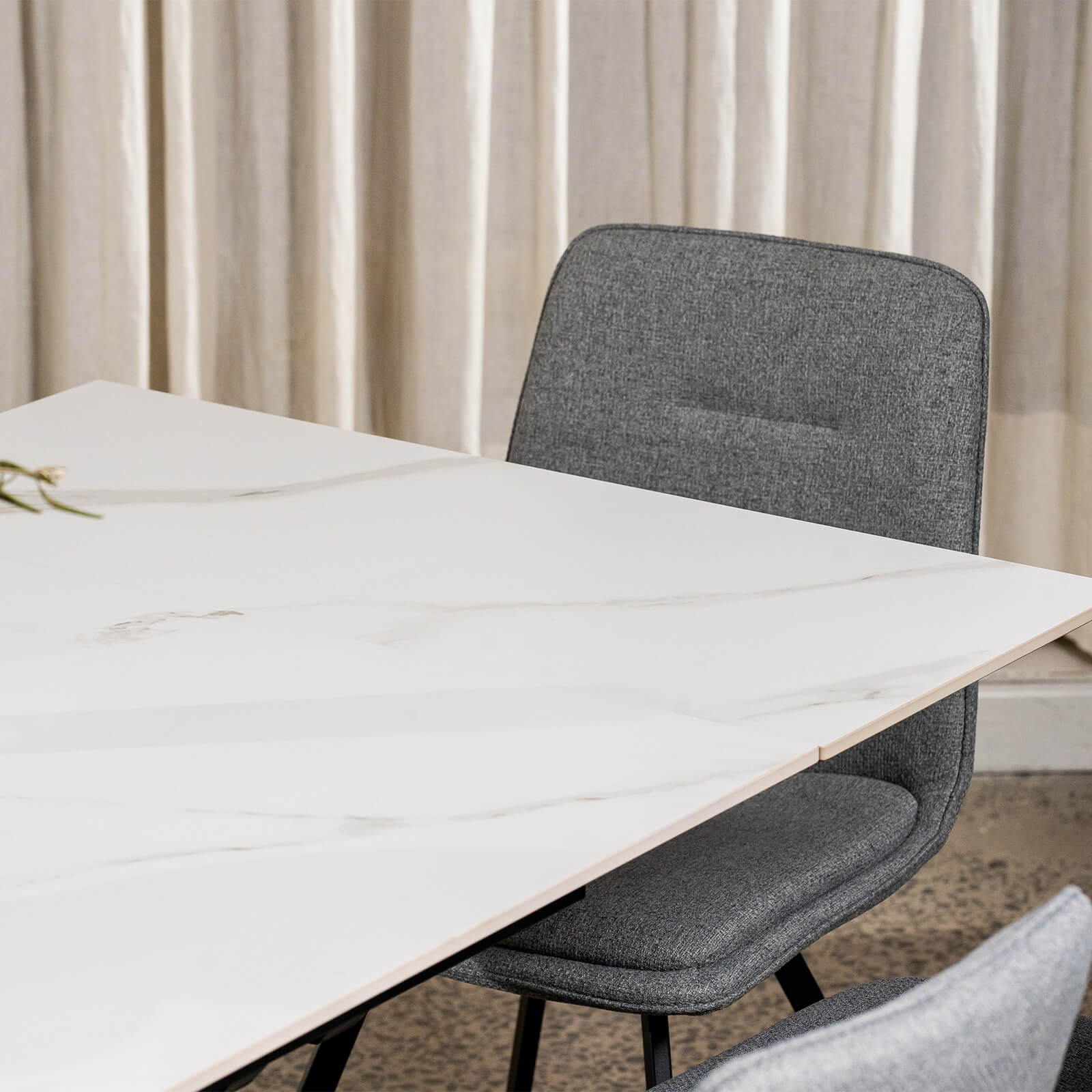 Regency | Contemporary Grey White Ceramic 6 - 8 Extension Dining Table | White