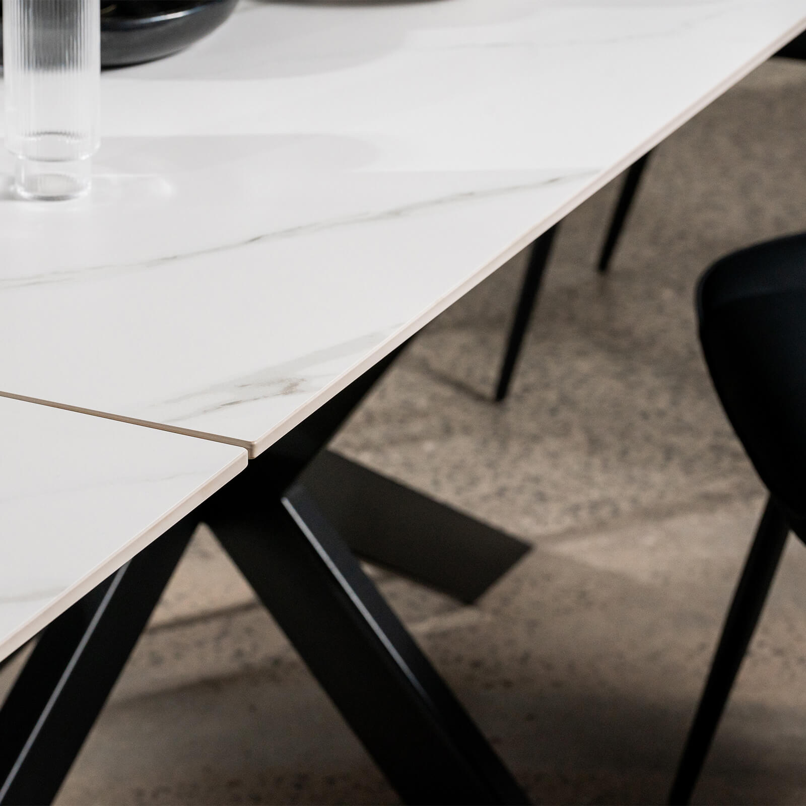 Regency | Contemporary Grey White Ceramic 6 - 8 Extension Dining Table | White
