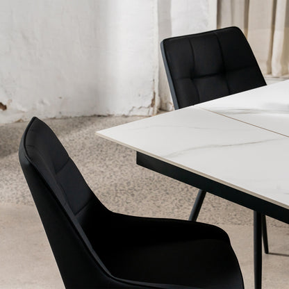 Regency | Contemporary Grey White Ceramic 6 - 8 Extension Dining Table | White