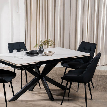 Regency | Contemporary Grey White Ceramic 6 - 8 Extension Dining Table | White