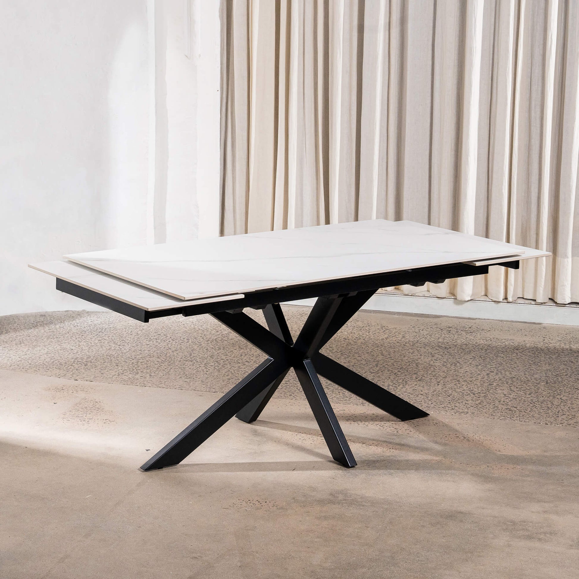 Regency | Contemporary Grey White Ceramic 6 - 8 Extension Dining Table | White