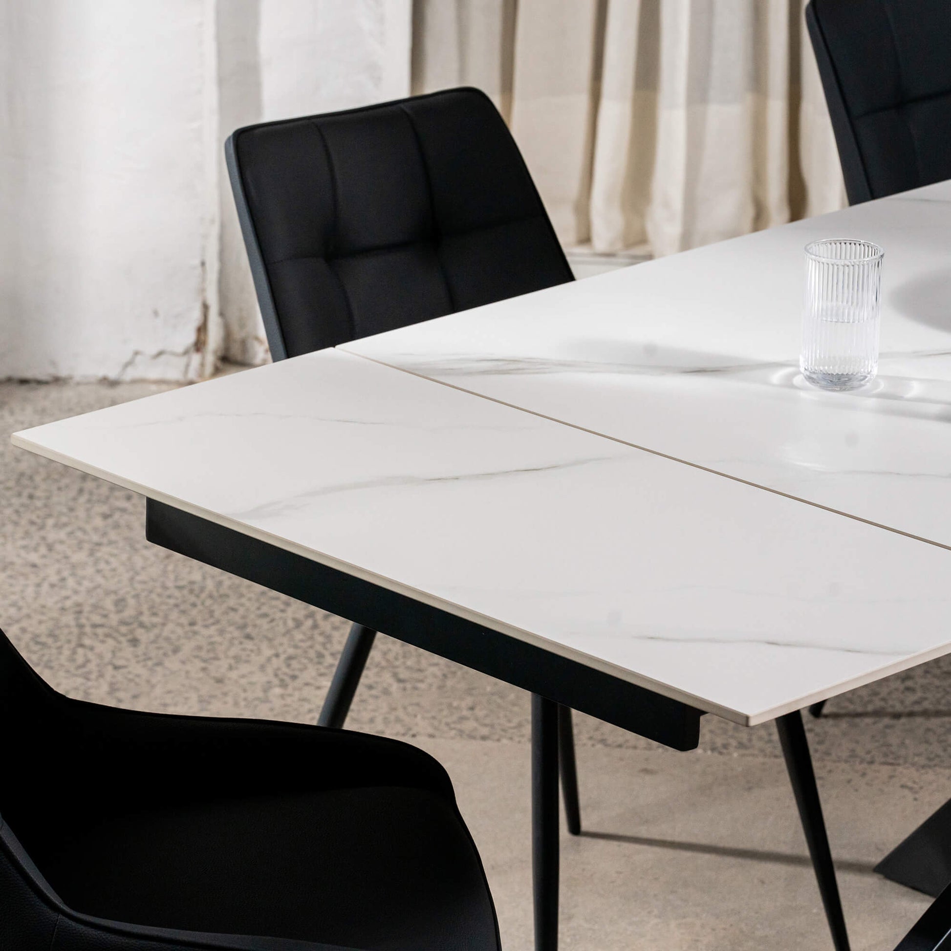 Regency | Contemporary Grey White Ceramic 6 - 8 Extension Dining Table | White