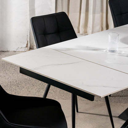 Regency | Contemporary Grey White Ceramic 6 - 8 Extension Dining Table | White
