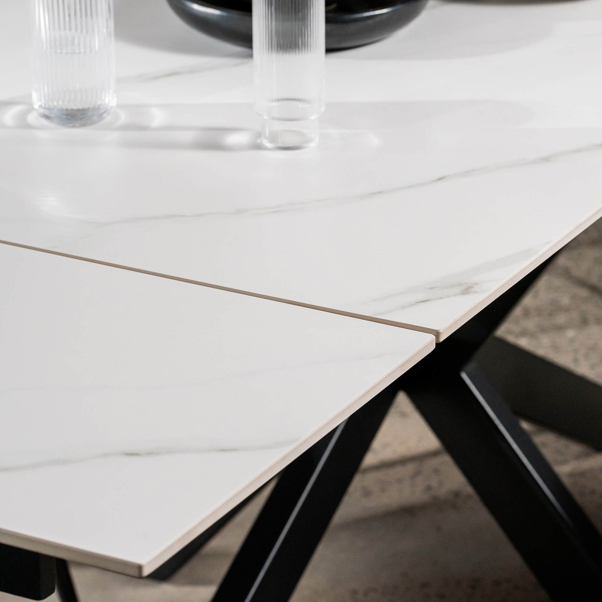 Regency | Contemporary Grey White Ceramic 6 - 8 Extension Dining Table | White