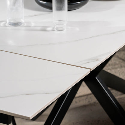 Regency | Contemporary Grey White Ceramic 6 - 8 Extension Dining Table | White