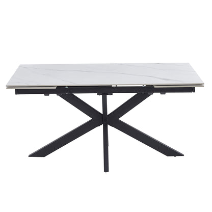 Regency | Contemporary Grey White Ceramic 6 - 8 Extension Dining Table | White