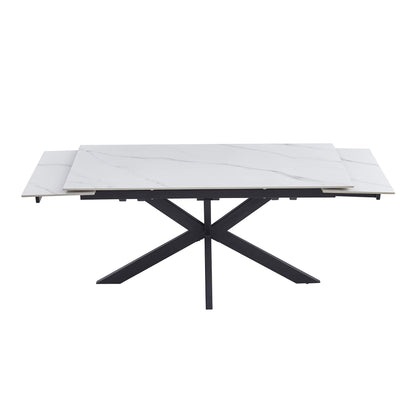 Regency | Contemporary Grey White Ceramic 6 - 8 Extension Dining Table | White