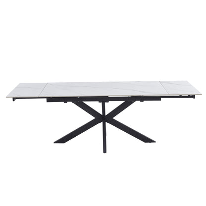 Regency | Contemporary Grey White Ceramic 6 - 8 Extension Dining Table | White