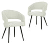 Renwick | Boucle Modern Metal Fabric Dining Chairs | Set Of 2
