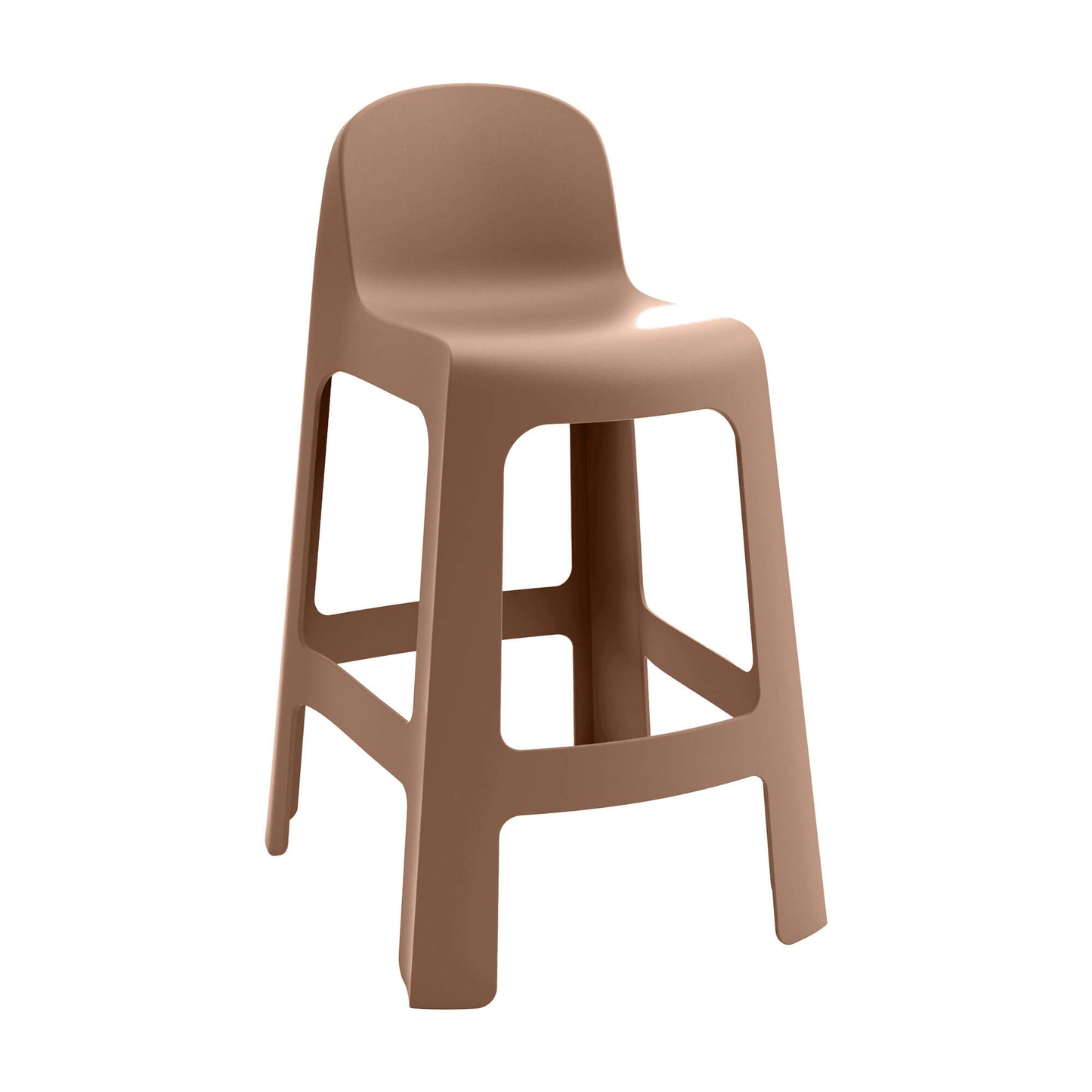 Riverbank | Contemporary Coastal Brown Green Plastic Outdoor Bar Stools | Brown
