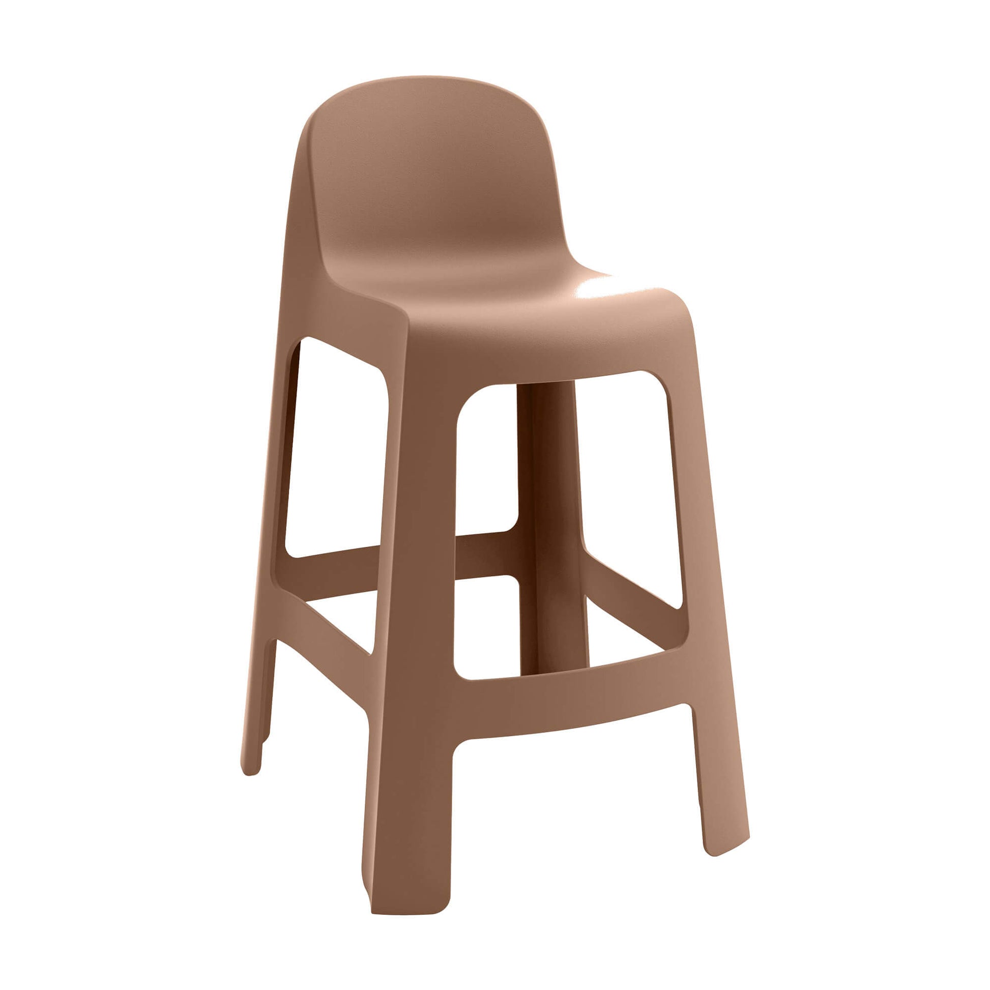 Riverbank | Contemporary Coastal Brown Green Plastic Outdoor Bar Stools | Brown