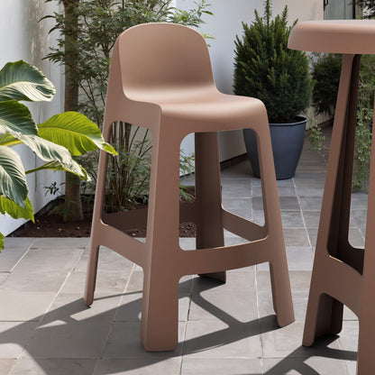 Riverbank | Contemporary Coastal Brown Green Plastic Outdoor Bar Stools | Brown
