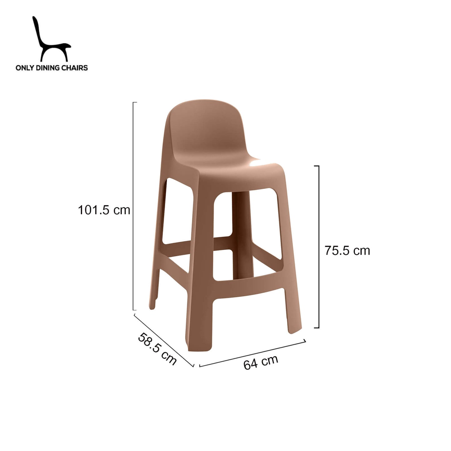 Riverbank | Contemporary Coastal Brown Green Plastic Outdoor Bar Stools | Brown