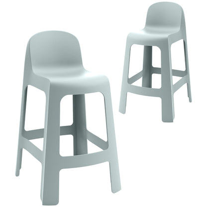 Riverbank | Contemporary Coastal Brown Green Plastic Outdoor Bar Stools | Green