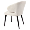 Robin Version 2 | Natural Wooden Legs Natural Fabric Dining Chairs With Arms | Black