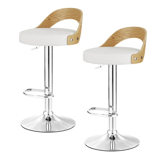 Rochdale Contemporary White PU Leather Wooden Bar Stool | White
