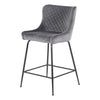 Rozelle | Metal Modern Velvet Bar Stools | Set Of 2