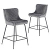 Rozelle | Metal Modern Velvet Bar Stools | Set Of 2