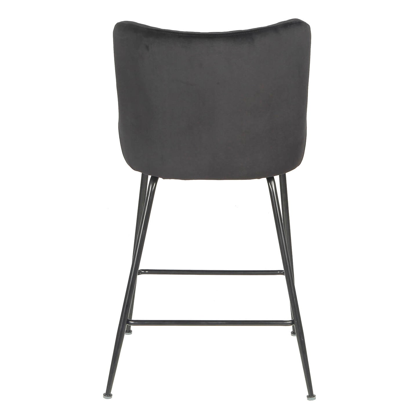 Rozelle | Metal Modern Velvet Bar Stools | Set Of 2 | Grey