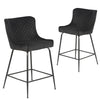 Rozelle | Metal Modern Velvet Bar Stools | Set Of 2