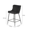 Rozelle | Metal Modern Velvet Bar Stools | Set Of 2